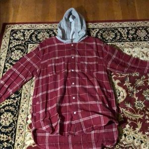 Red flannel hoodie